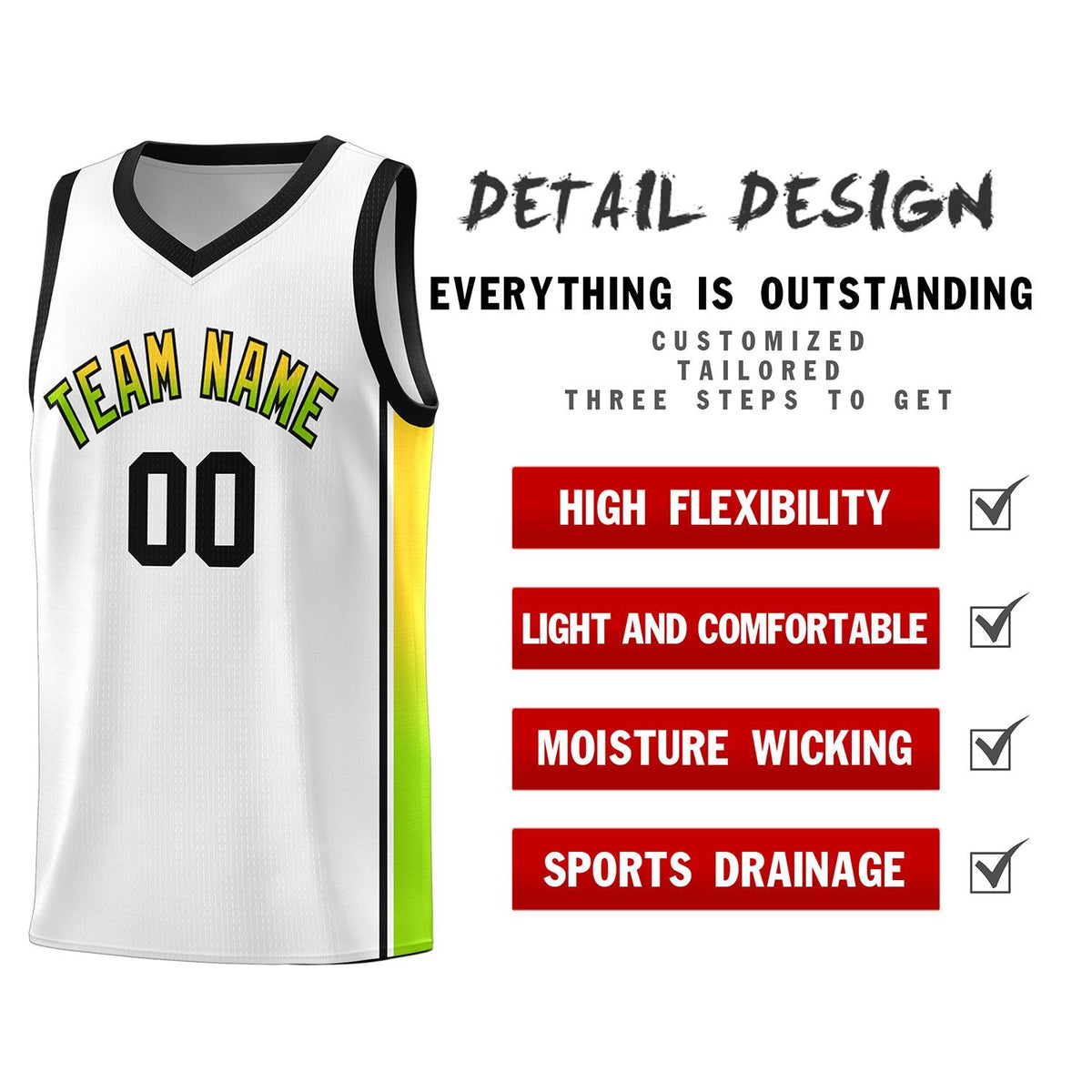 Custom Neon Green Navy-White Side Two-Tone Classic Sports Uniform Basketball Jersey |KXKSHOP