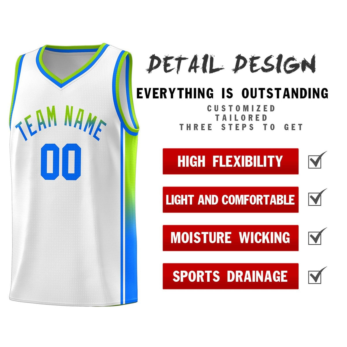Custom Neon Green Navy-White Side Two-Tone Classic Sports Uniform Basketball Jersey |KXKSHOP