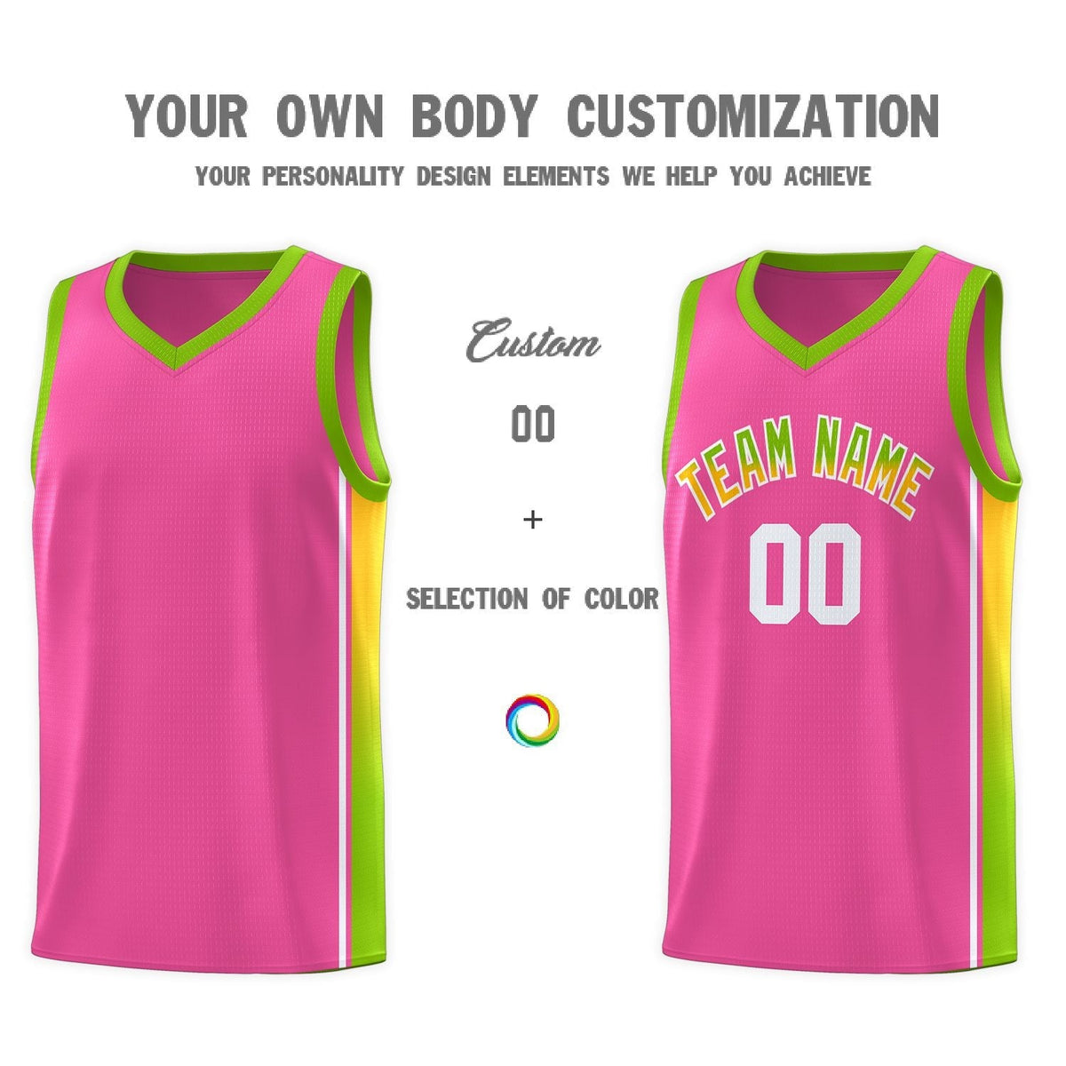 Custom Neon Green Navy-White Side Two-Tone Classic Sports Uniform Basketball Jersey |KXKSHOP