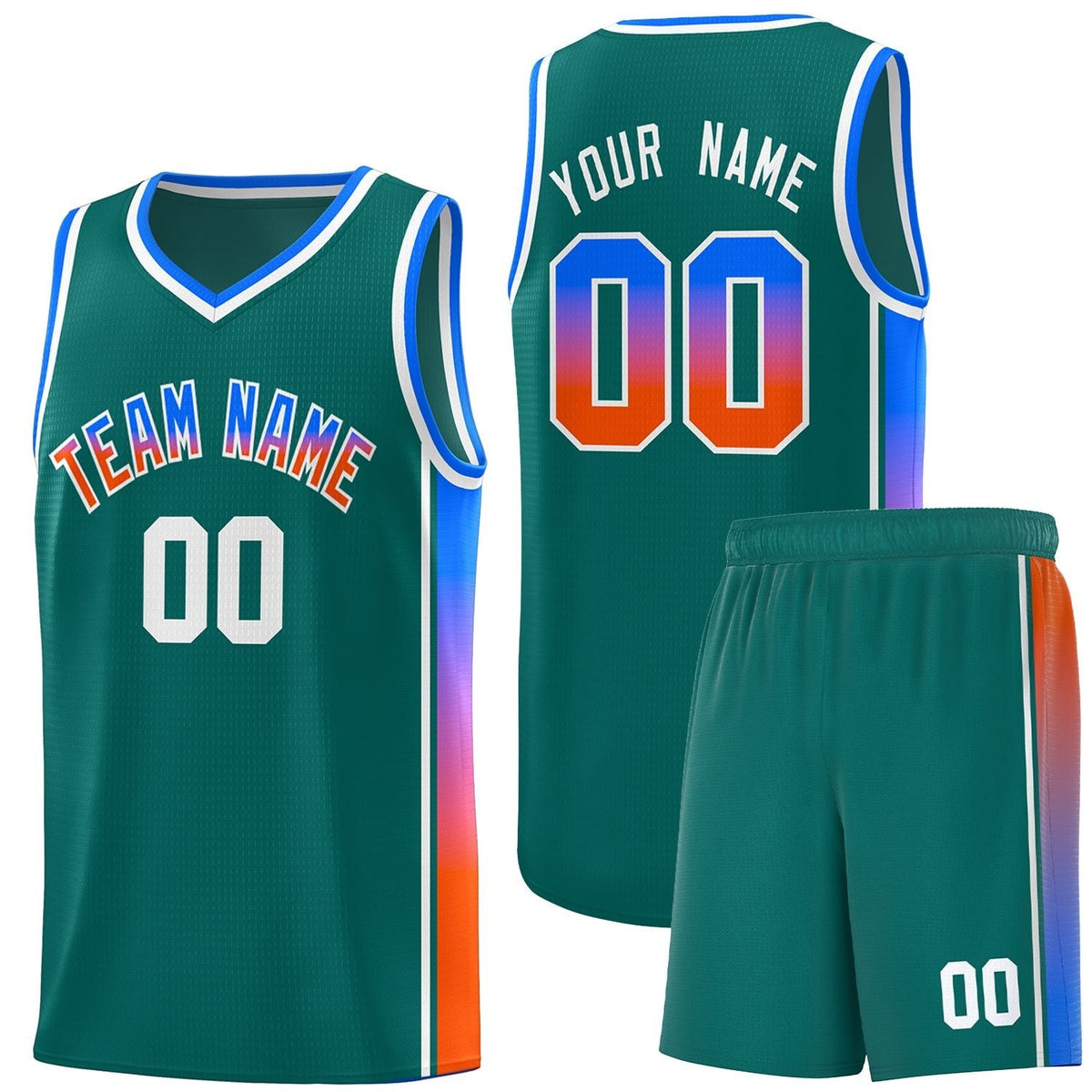 Custom Neon Green Navy-White Side Two-Tone Classic Sports Uniform Basketball Jersey |KXKSHOP