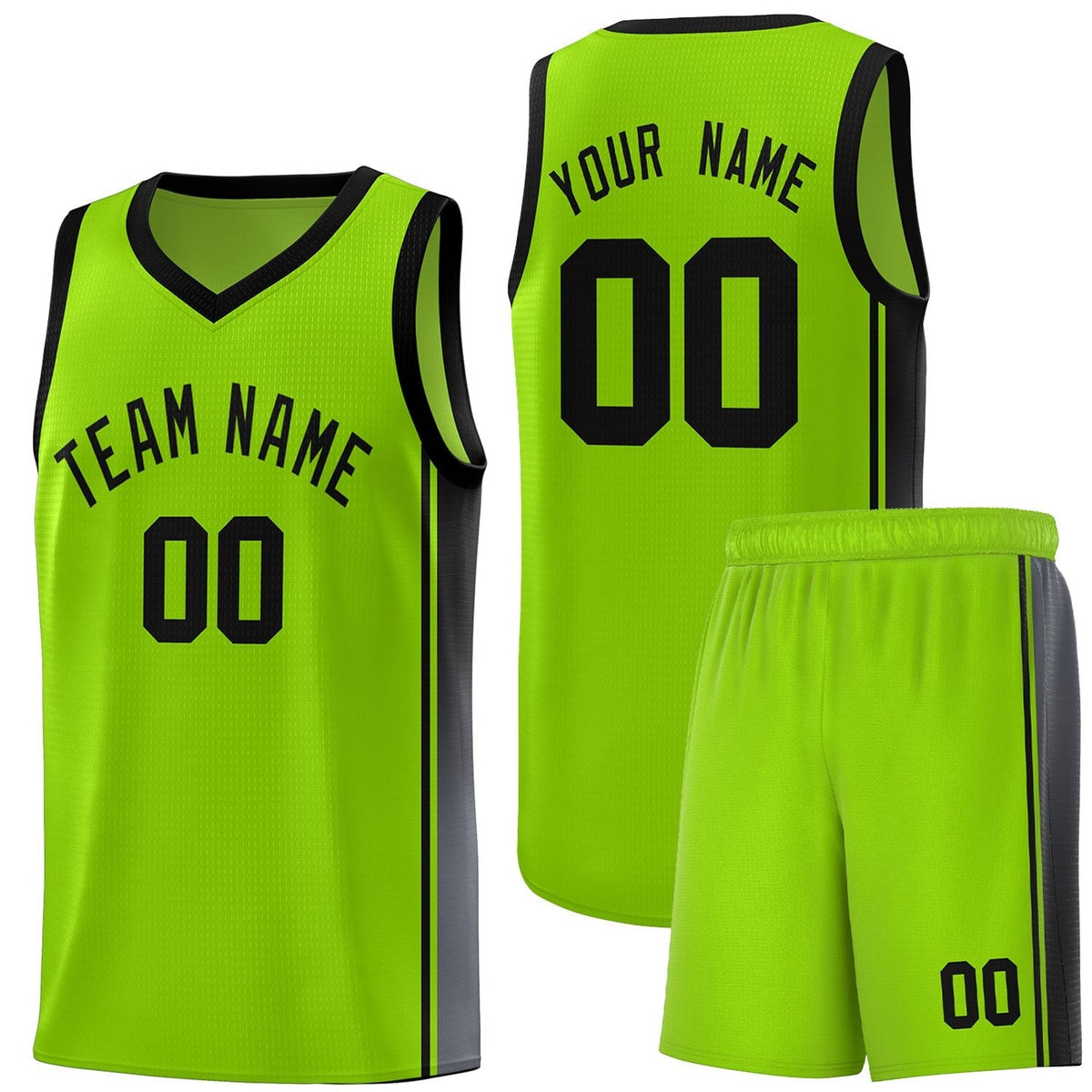 Custom Neon Green Navy-White Side Two-Tone Classic Sports Uniform Basketball Jersey |KXKSHOP
