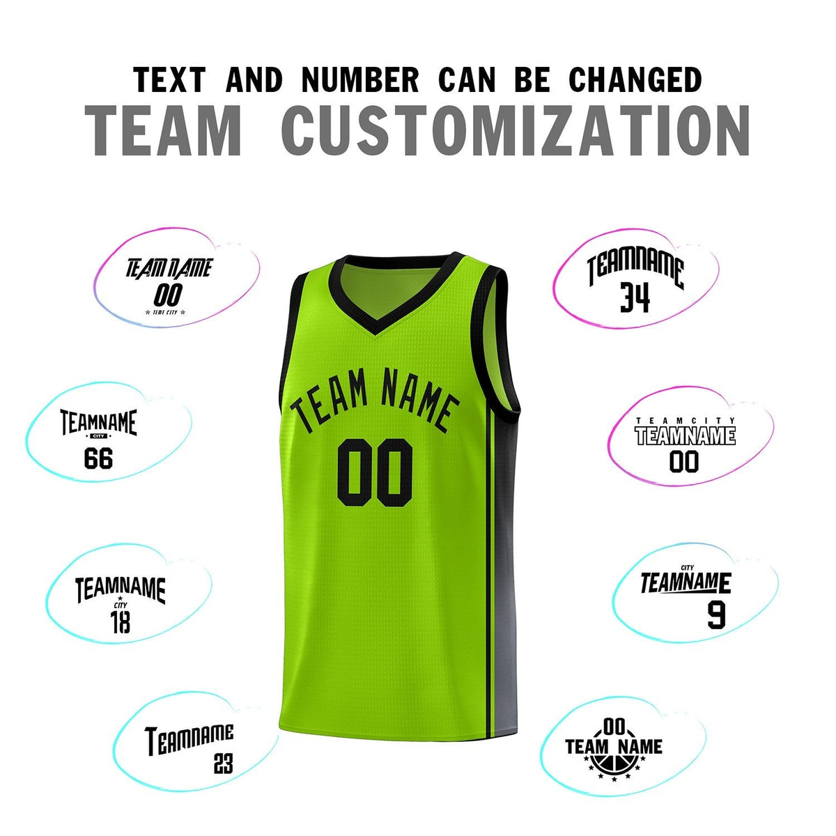 Custom Neon Green Navy-White Side Two-Tone Classic Sports Uniform Basketball Jersey |KXKSHOP
