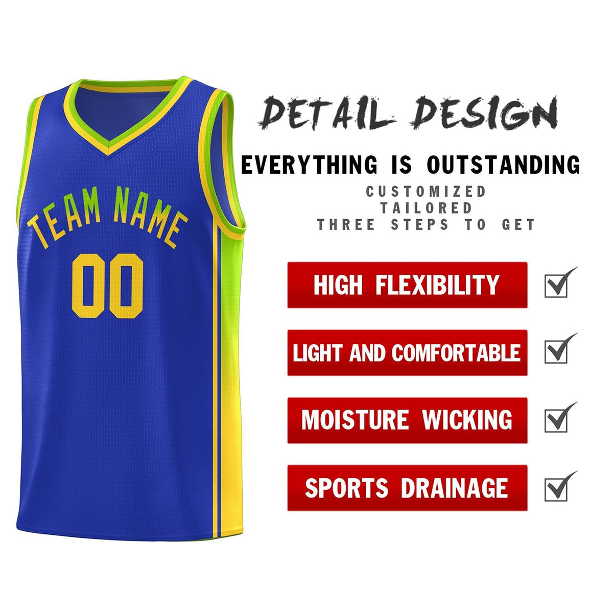 Custom Neon Green Navy-White Side Two-Tone Classic Sports Uniform Basketball Jersey |KXKSHOP