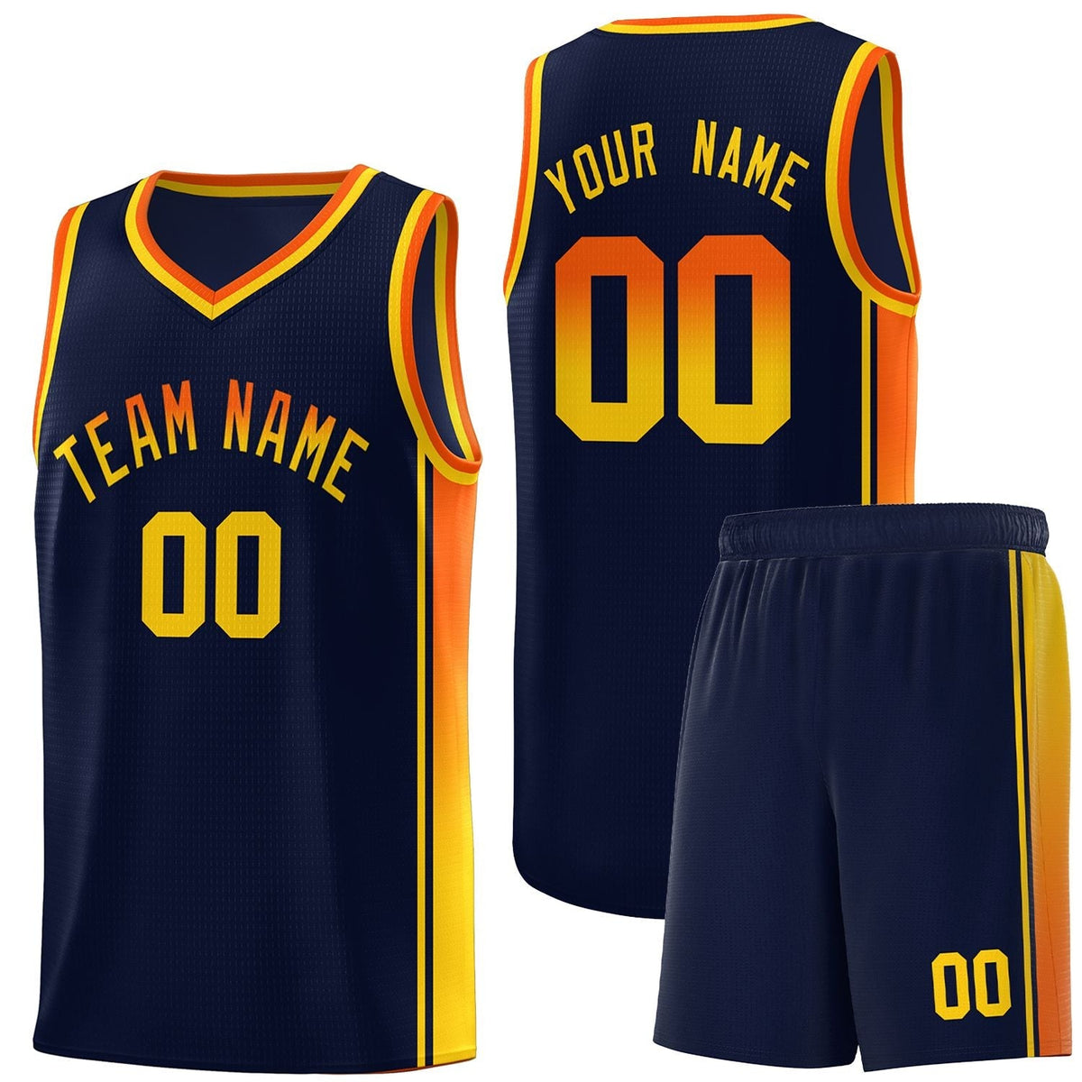 Custom Neon Green Navy-White Side Two-Tone Classic Sports Uniform Basketball Jersey |KXKSHOP