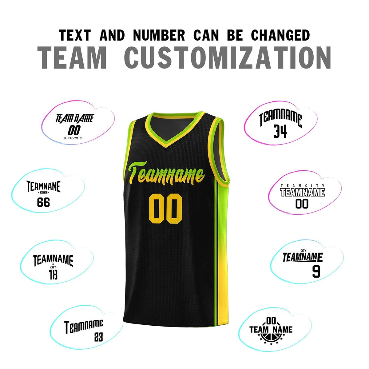 Custom Neon Green Navy-White Side Two-Tone Classic Sports Uniform Basketball Jersey |KXKSHOP