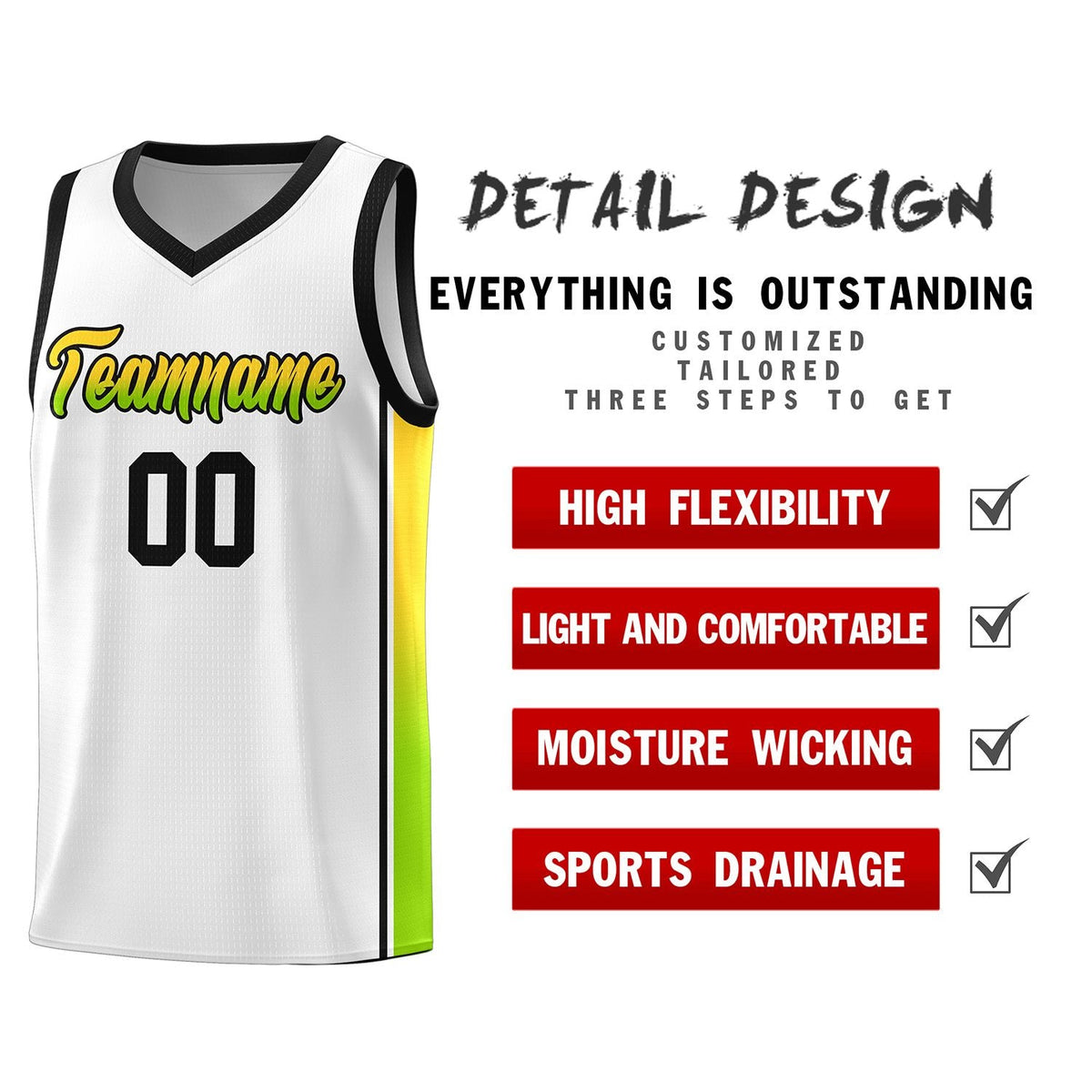 Custom Neon Green Navy-White Side Two-Tone Classic Sports Uniform Basketball Jersey |KXKSHOP