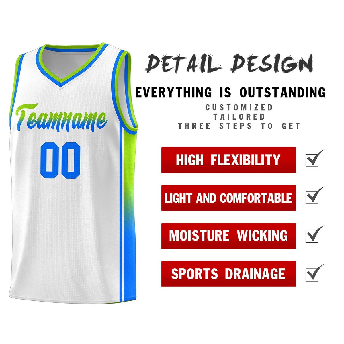 Custom Neon Green Navy-White Side Two-Tone Classic Sports Uniform Basketball Jersey |KXKSHOP