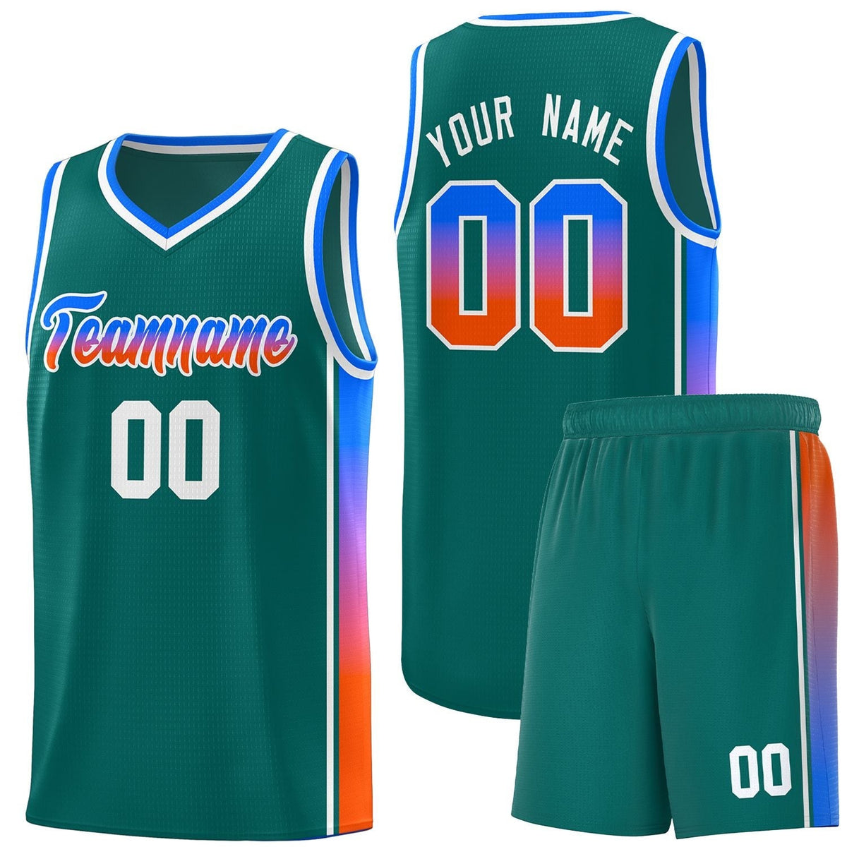 Custom Neon Green Navy-White Side Two-Tone Classic Sports Uniform Basketball Jersey |KXKSHOP