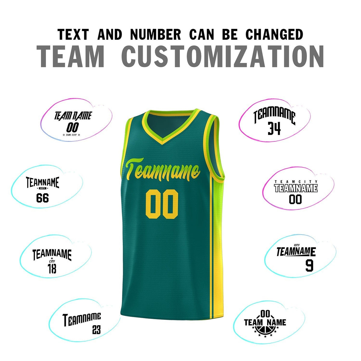 Custom Neon Green Navy-White Side Two-Tone Classic Sports Uniform Basketball Jersey |KXKSHOP