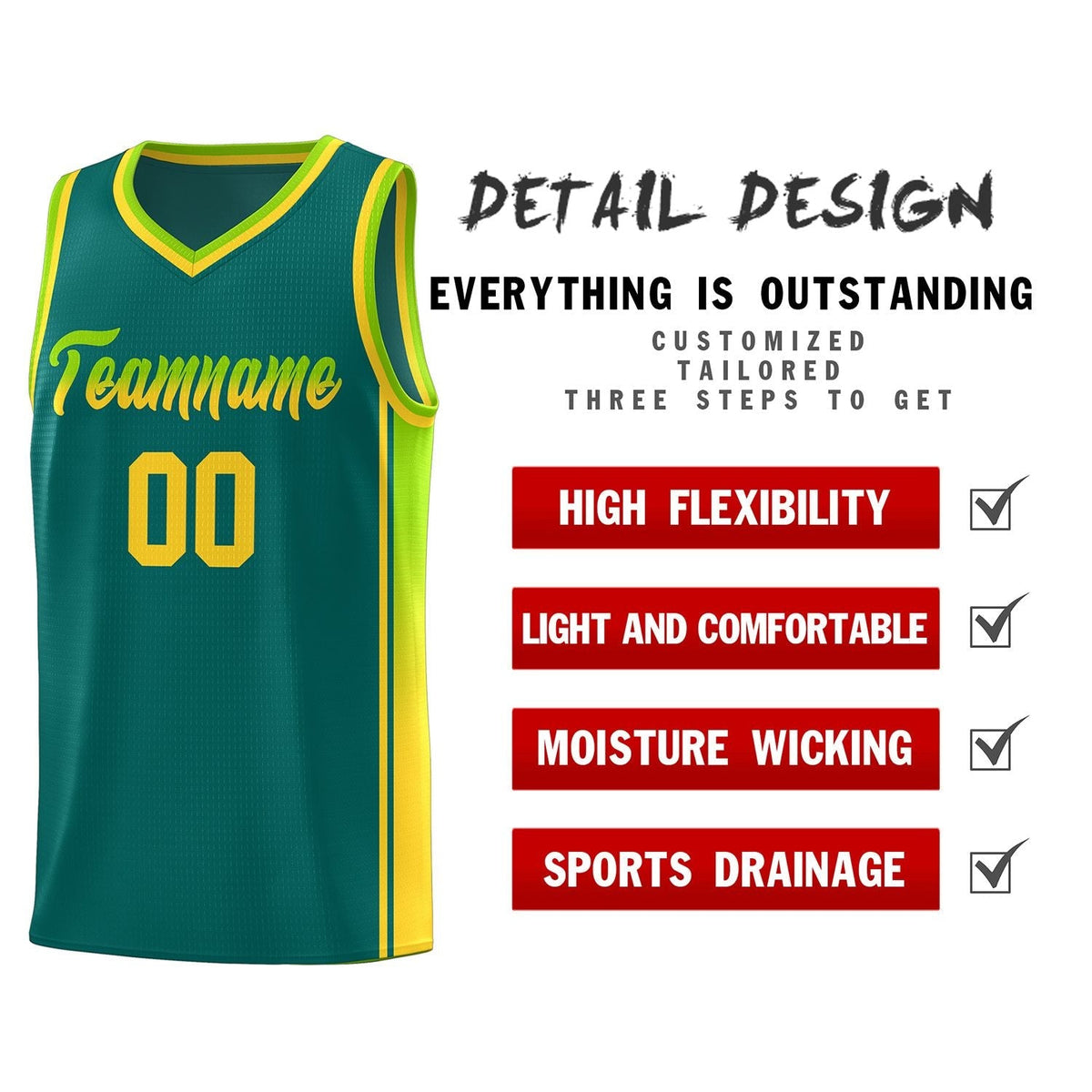 Custom Neon Green Navy-White Side Two-Tone Classic Sports Uniform Basketball Jersey |KXKSHOP