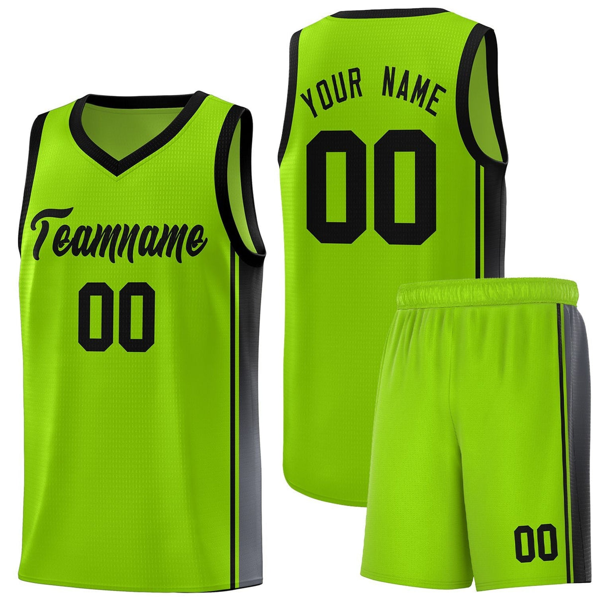 Custom Neon Green Navy-White Side Two-Tone Classic Sports Uniform Basketball Jersey |KXKSHOP