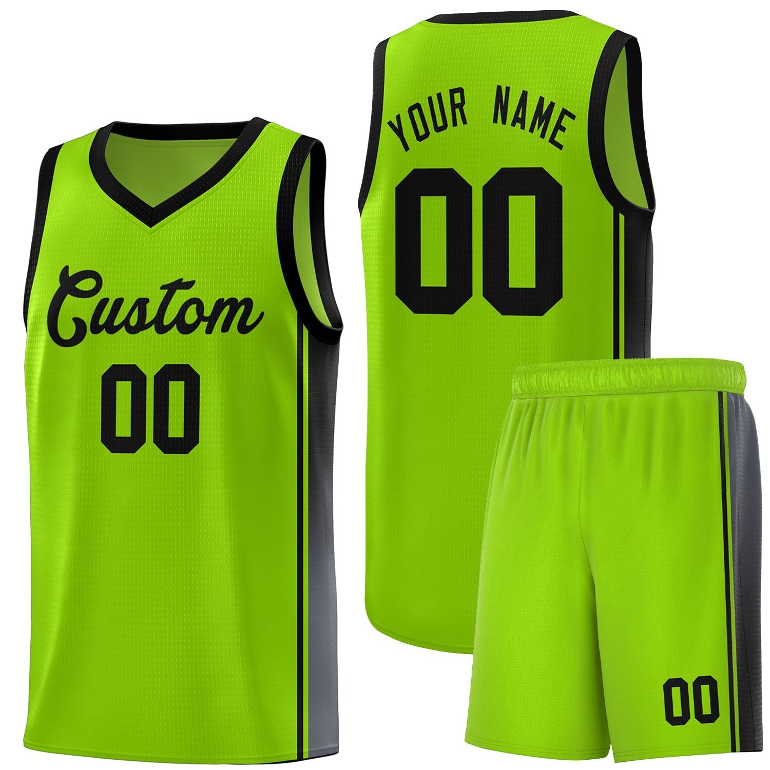 Custom Neon Green Black Gradient Fashion Sports Uniform Basketball Jersey |KXKSHOP