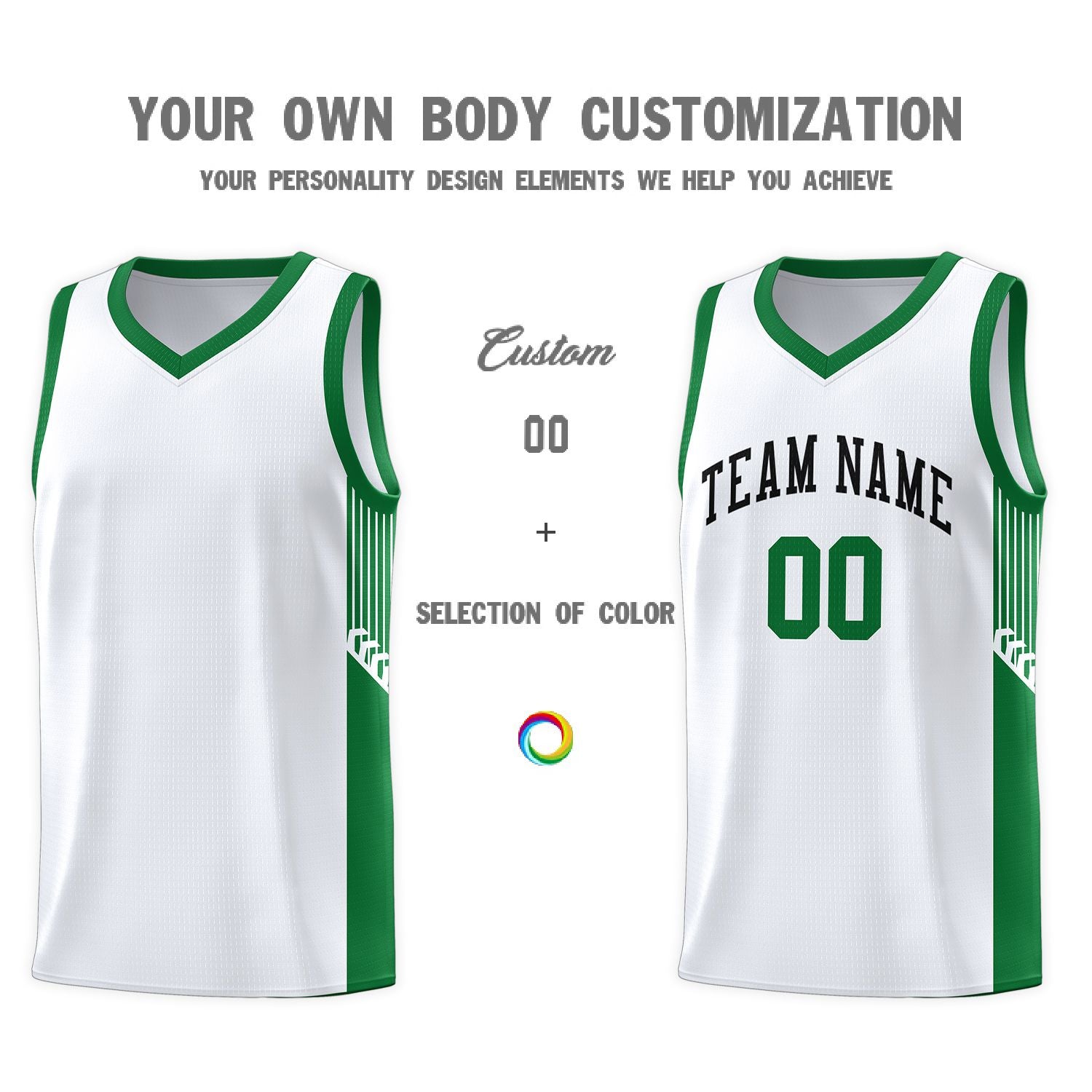 Custom Neon Green Navy-White Side Two-Tone Classic Sports Uniform Basketball Jersey |KXKSHOP