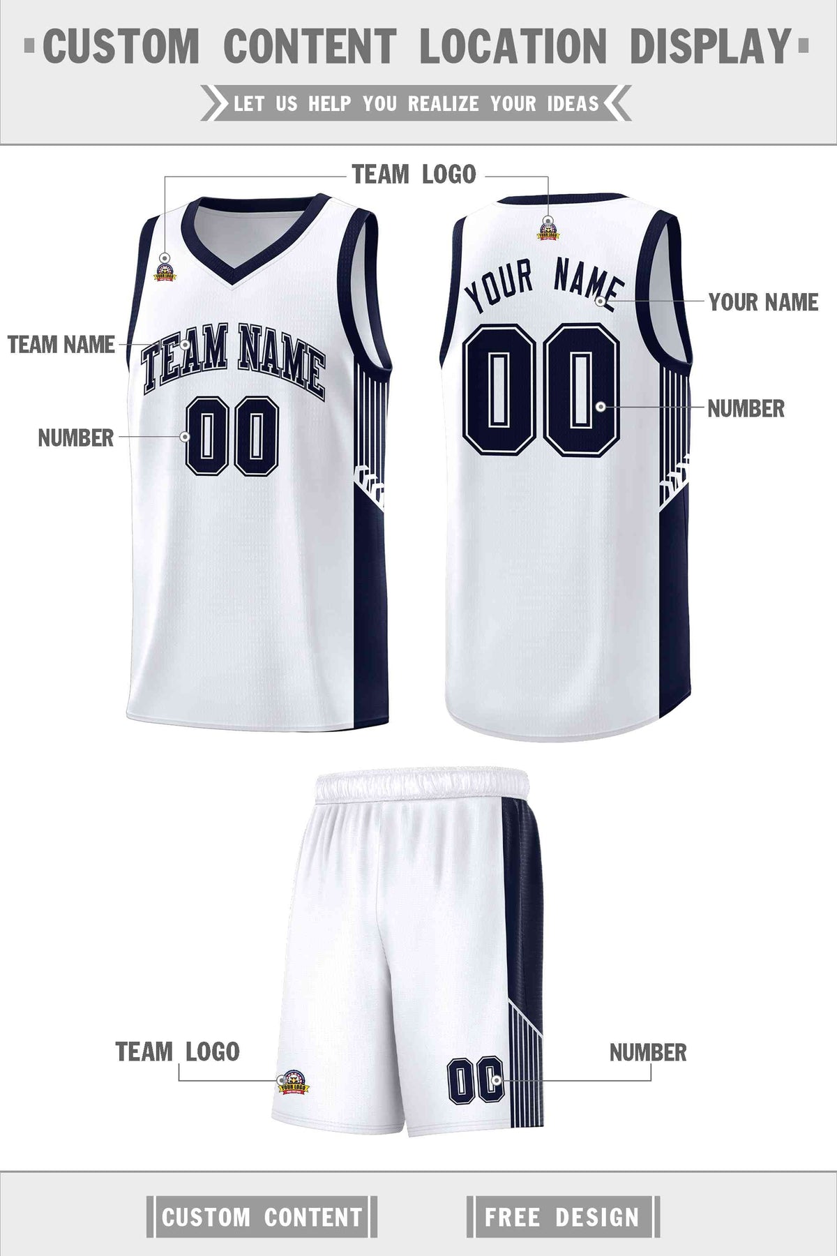 Custom Neon Green Navy-White Side Two-Tone Classic Sports Uniform Basketball Jersey |KXKSHOP