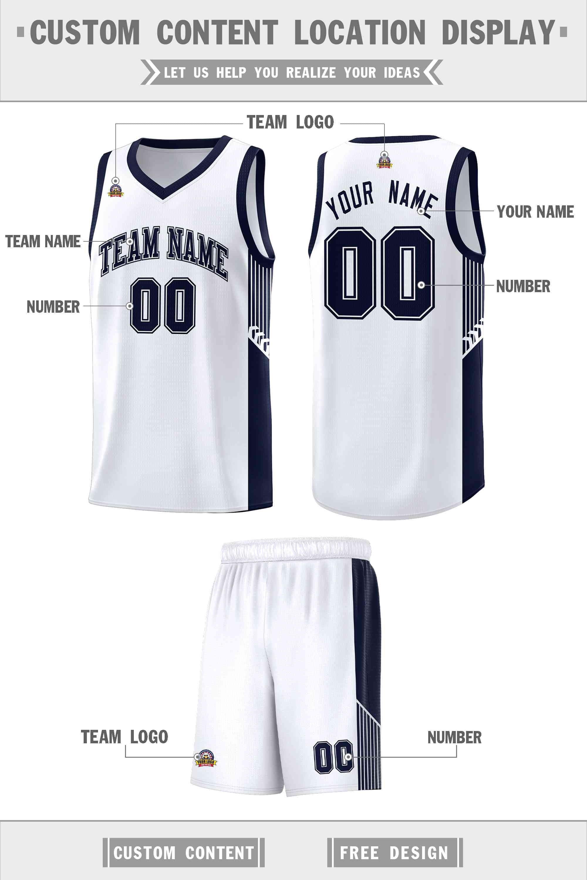 Custom Neon Green Navy-White Side Two-Tone Classic Sports Uniform Basketball Jersey |KXKSHOP