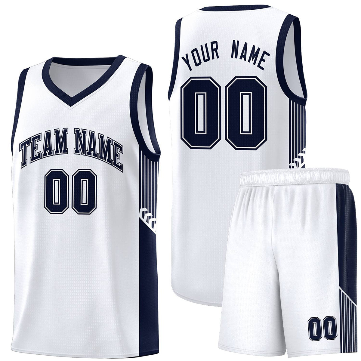 Custom Neon Green Navy-White Side Two-Tone Classic Sports Uniform Basketball Jersey |KXKSHOP