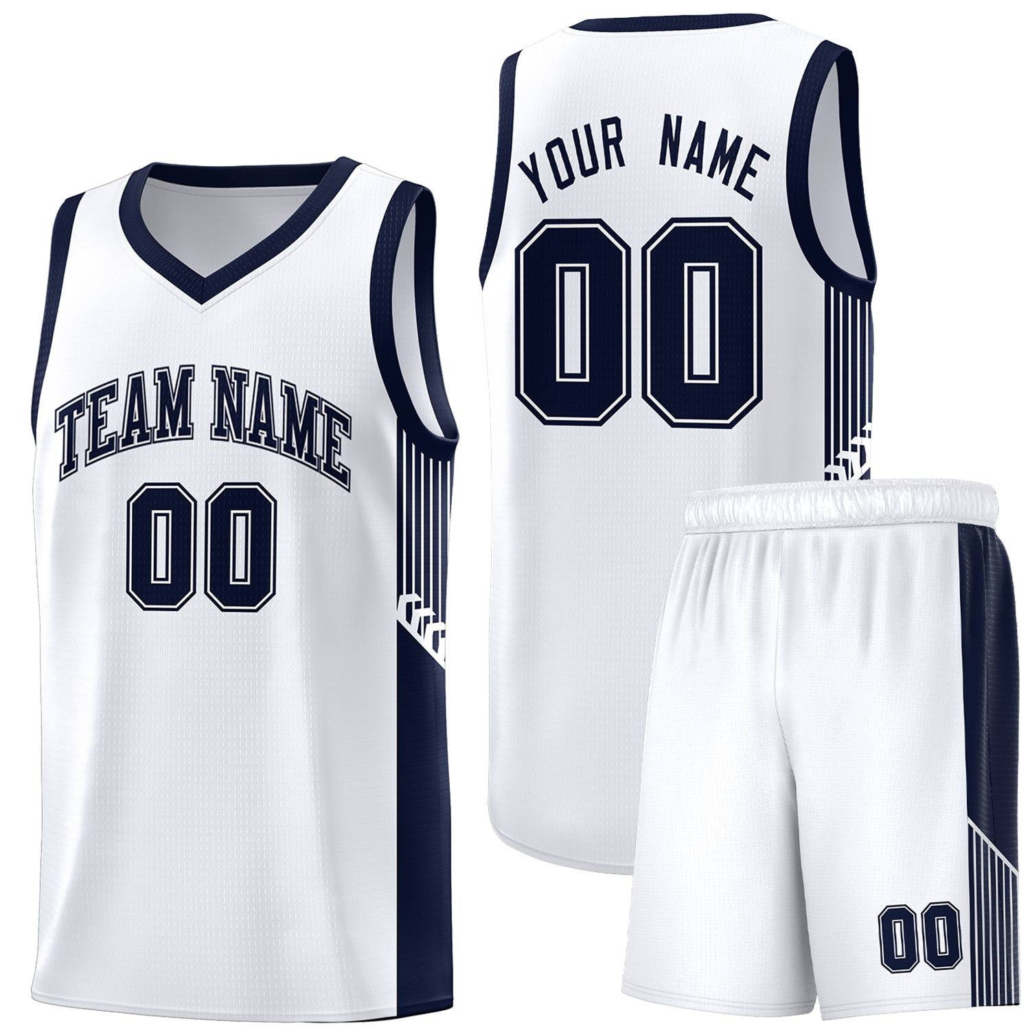 Custom Neon Green Navy-White Side Two-Tone Classic Sports Uniform Basketball Jersey |KXKSHOP