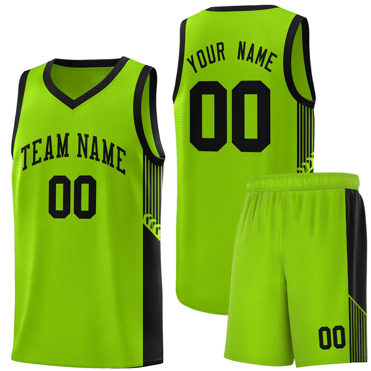 Custom Neon Green Navy-White Side Two-Tone Classic Sports Uniform Basketball Jersey |KXKSHOP