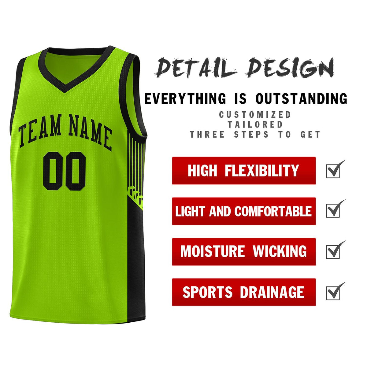 Custom Neon Green Navy-White Side Two-Tone Classic Sports Uniform Basketball Jersey |KXKSHOP