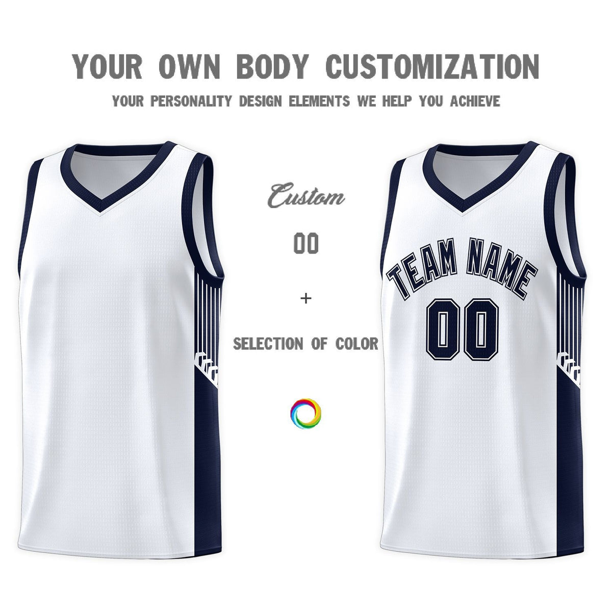 Custom Neon Green Navy-White Side Two-Tone Classic Sports Uniform Basketball Jersey |KXKSHOP