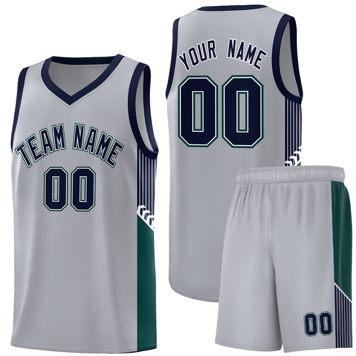 Custom Neon Green Navy-White Side Two-Tone Classic Sports Uniform Basketball Jersey |KXKSHOP