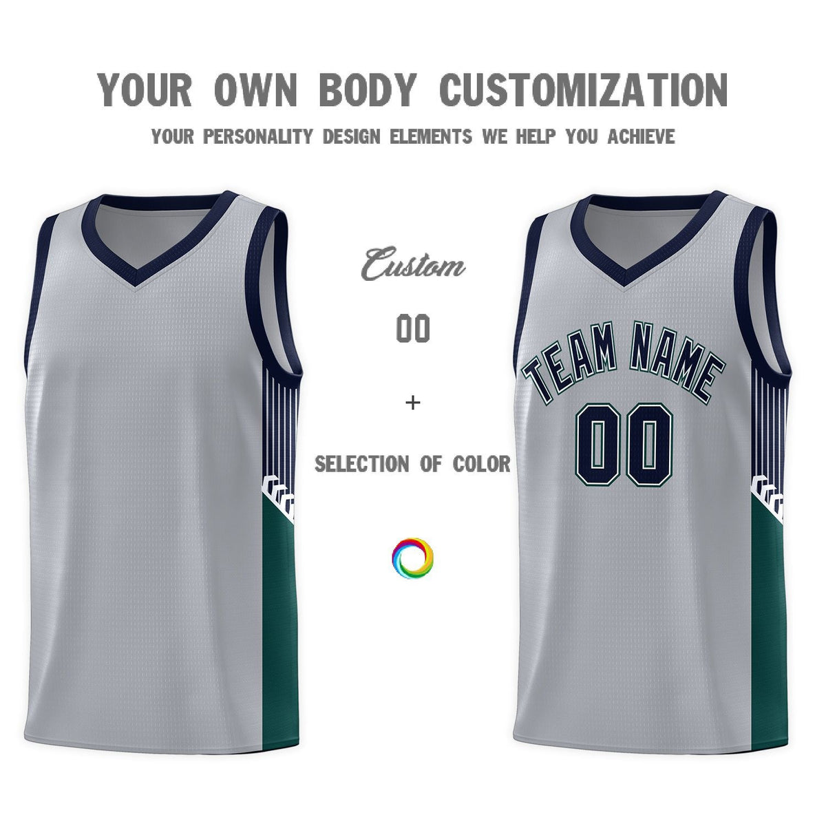 Custom Neon Green Navy-White Side Two-Tone Classic Sports Uniform Basketball Jersey |KXKSHOP