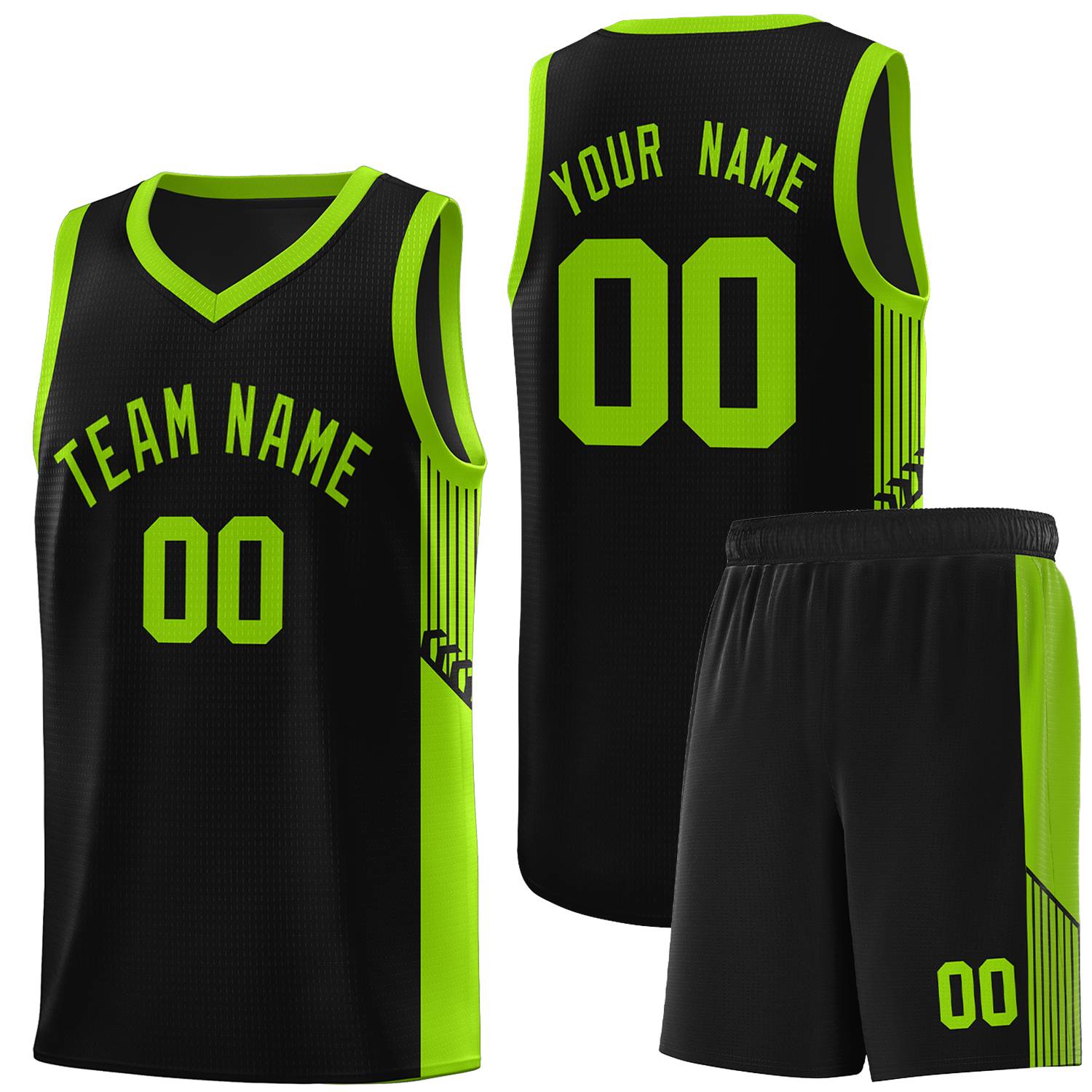 Custom Neon Green Navy-White Side Two-Tone Classic Sports Uniform Basketball Jersey |KXKSHOP