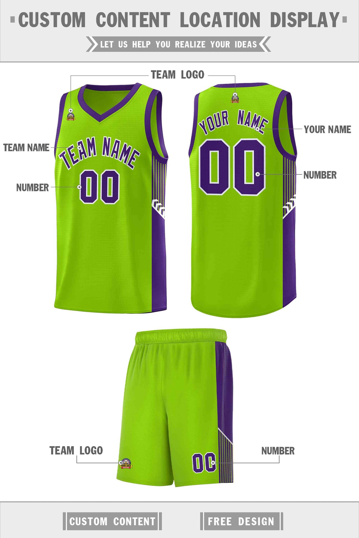 Custom Neon Green Navy-White Side Two-Tone Classic Sports Uniform Basketball Jersey |KXKSHOP