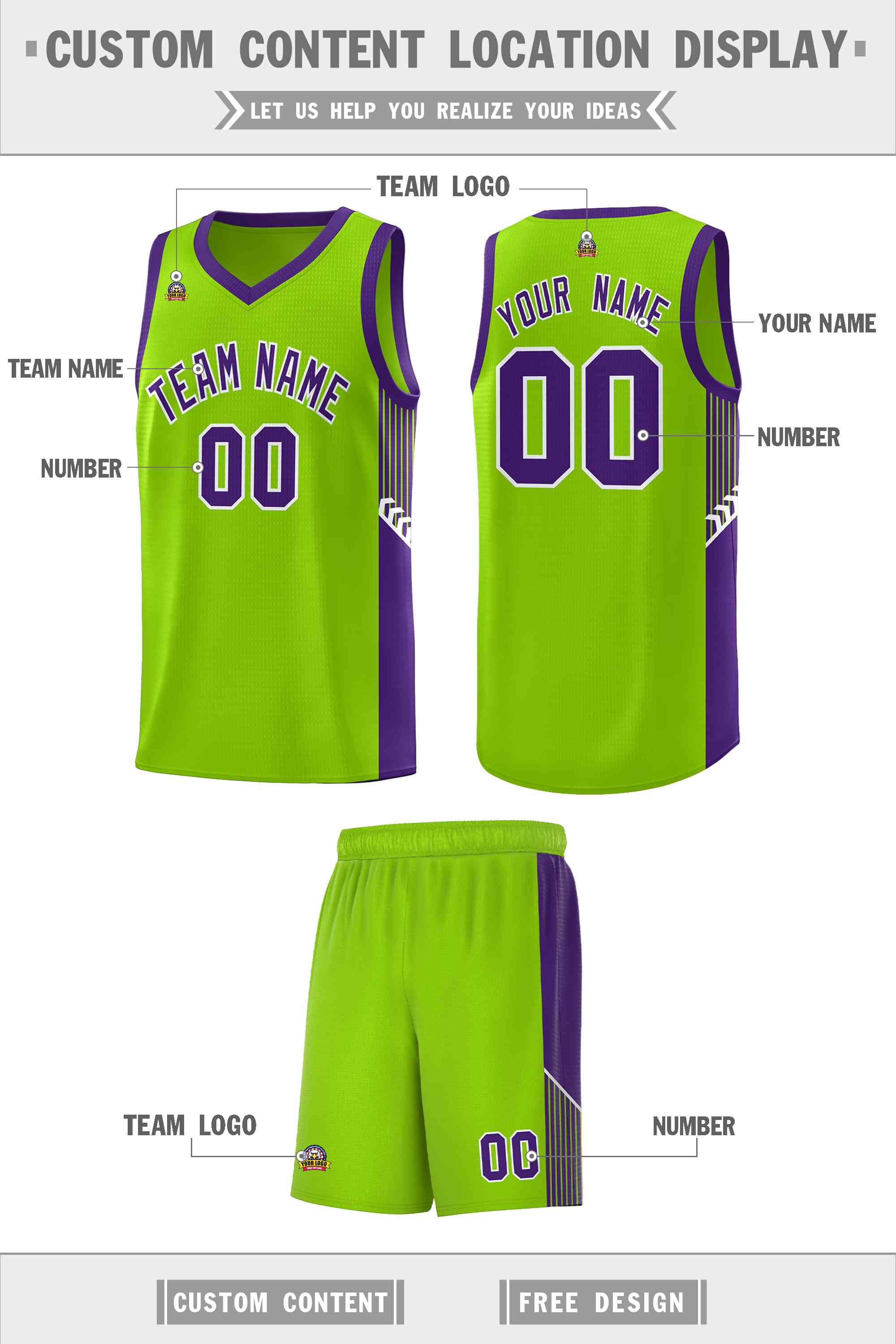 Custom Neon Green Navy-White Side Two-Tone Classic Sports Uniform Basketball Jersey |KXKSHOP