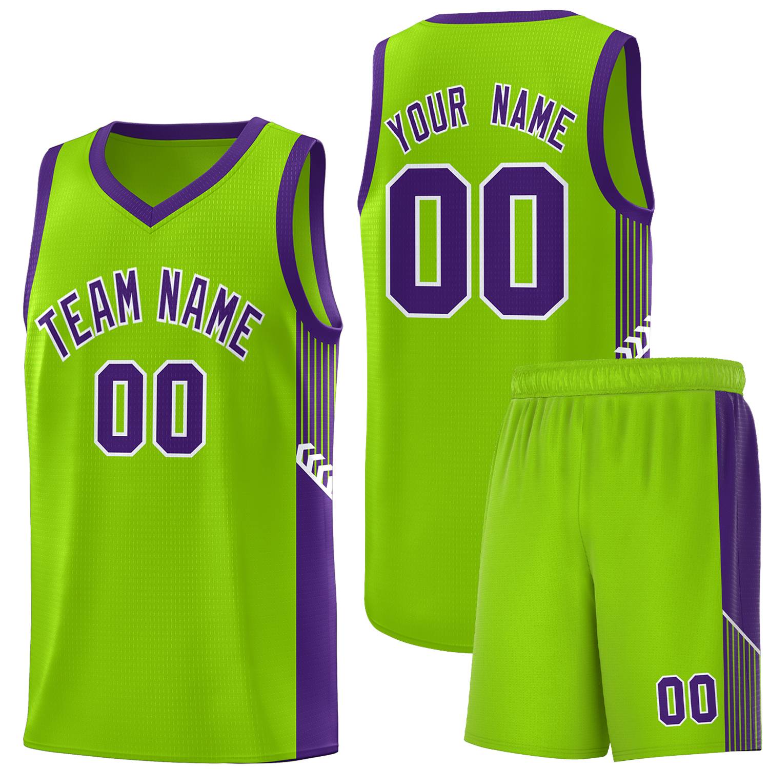 Custom Neon Green Navy-White Side Two-Tone Classic Sports Uniform Basketball Jersey |KXKSHOP