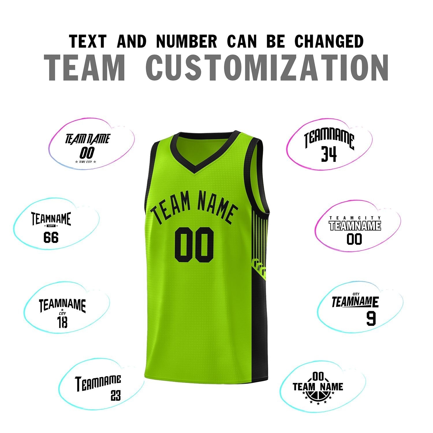 Custom Neon Green Navy-White Side Two-Tone Classic Sports Uniform Basketball Jersey |KXKSHOP