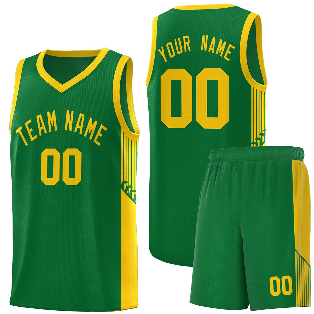 Custom Neon Green Navy-White Side Two-Tone Classic Sports Uniform Basketball Jersey |KXKSHOP