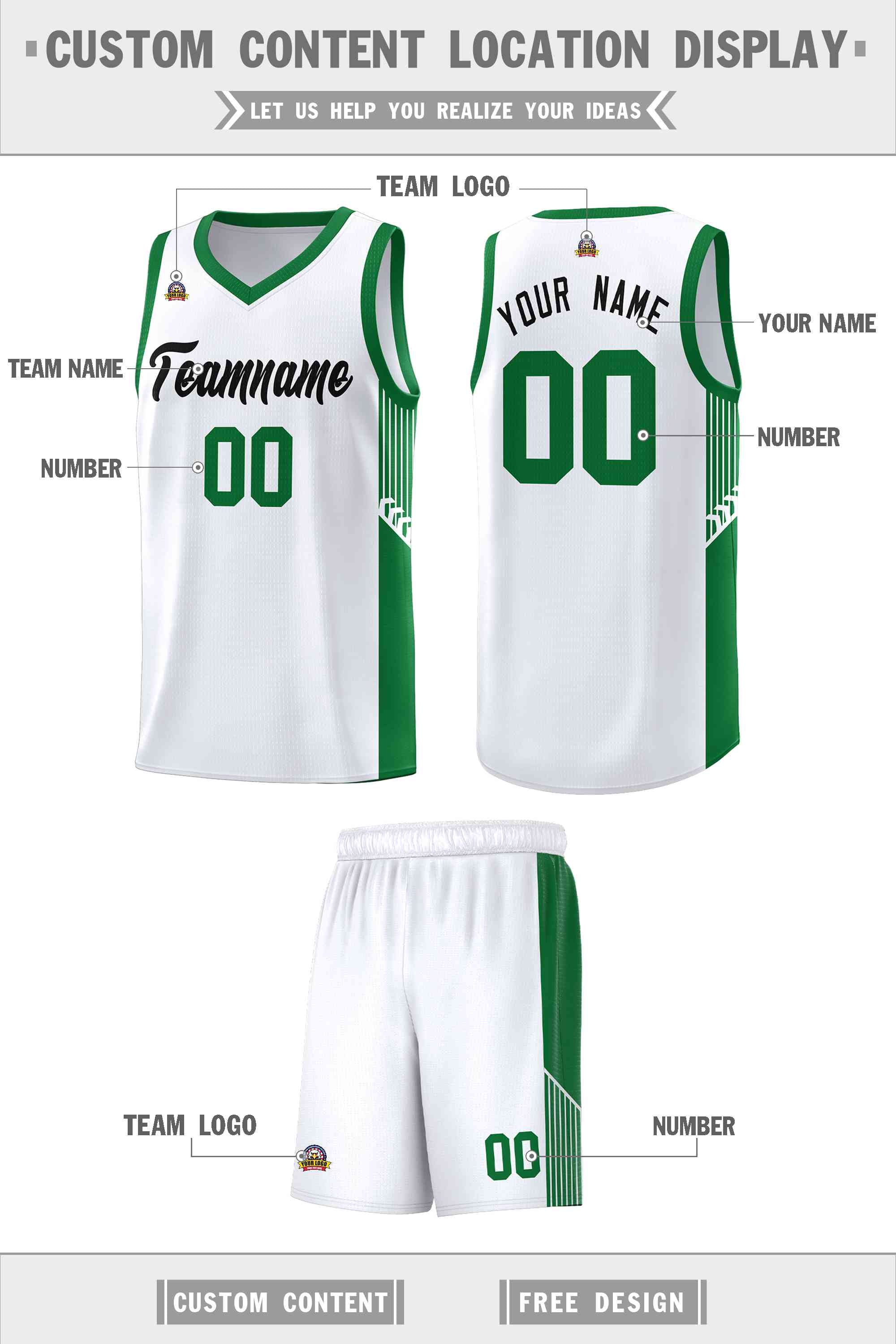 Custom Neon Green Navy-White Side Two-Tone Classic Sports Uniform Basketball Jersey |KXKSHOP