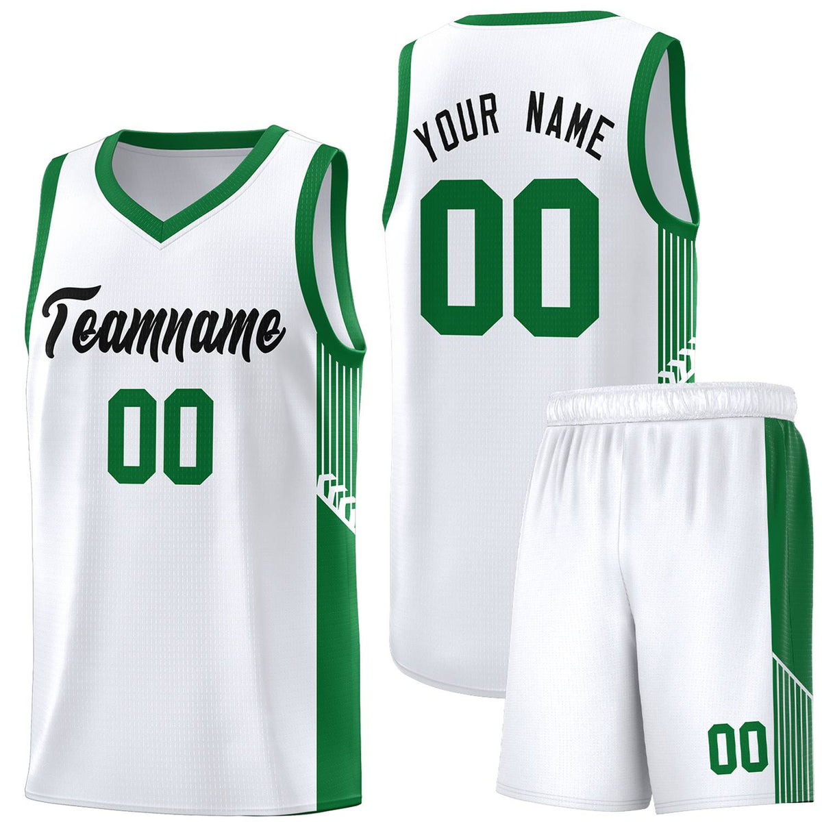 Custom Neon Green Navy-White Side Two-Tone Classic Sports Uniform Basketball Jersey |KXKSHOP