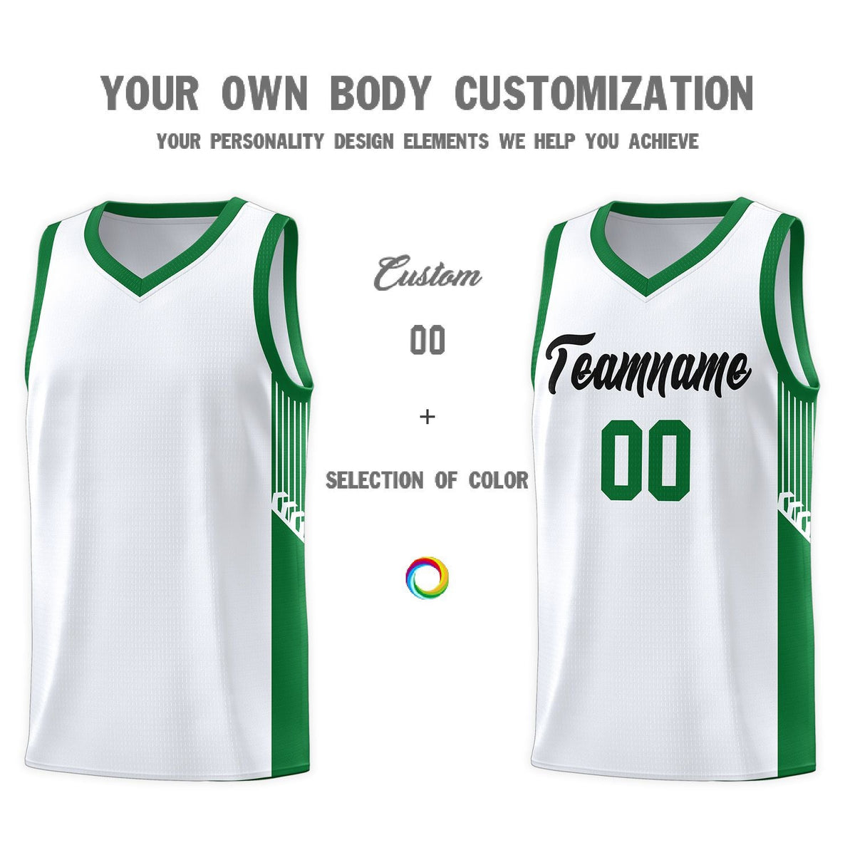 Custom Neon Green Navy-White Side Two-Tone Classic Sports Uniform Basketball Jersey |KXKSHOP