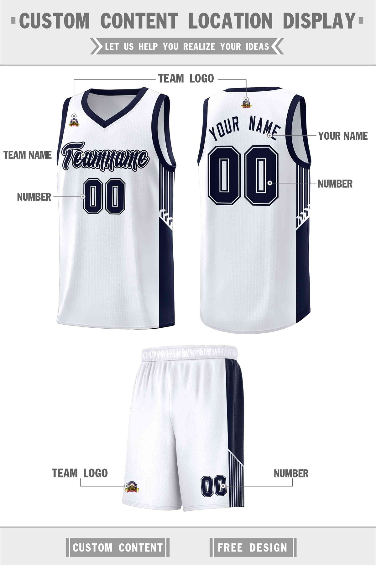 Custom Neon Green Navy-White Side Two-Tone Classic Sports Uniform Basketball Jersey |KXKSHOP