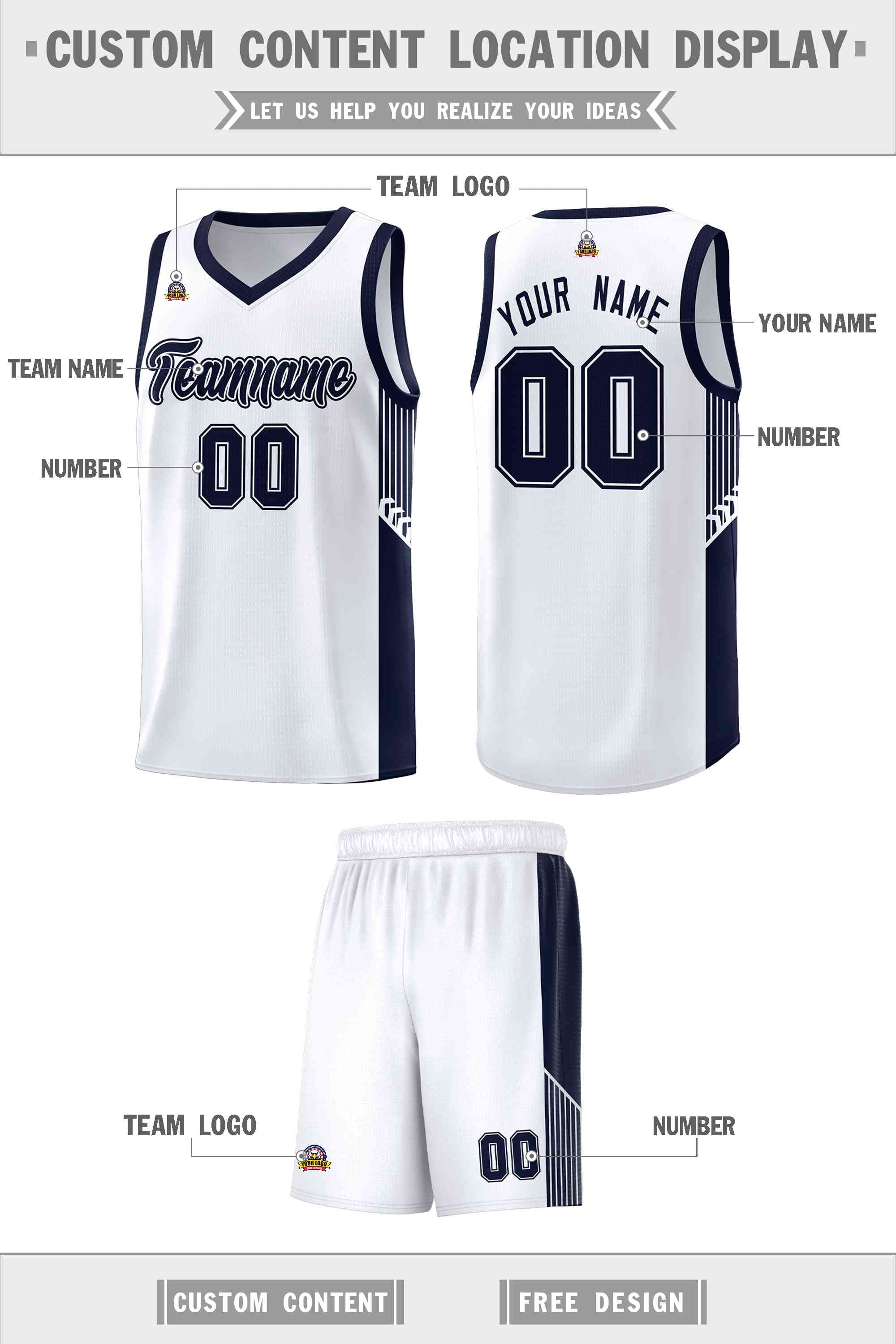Custom Neon Green Navy-White Side Two-Tone Classic Sports Uniform Basketball Jersey |KXKSHOP