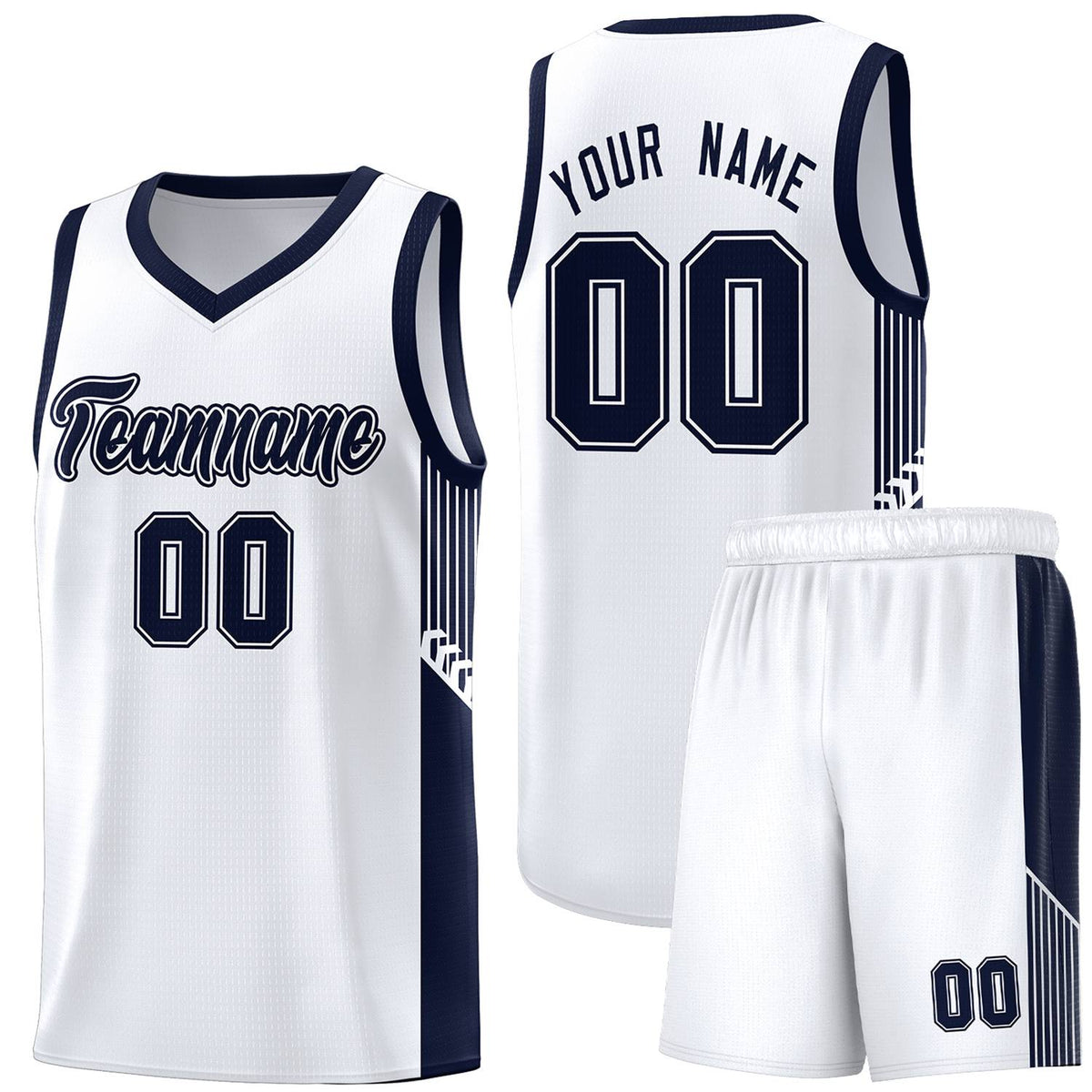 Custom Neon Green Navy-White Side Two-Tone Classic Sports Uniform Basketball Jersey |KXKSHOP