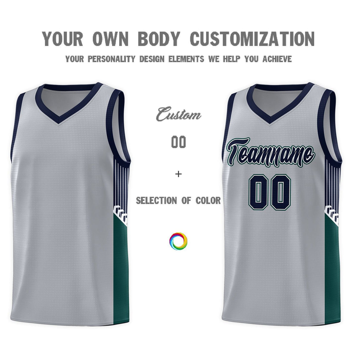 Custom Neon Green Navy-White Side Two-Tone Classic Sports Uniform Basketball Jersey |KXKSHOP