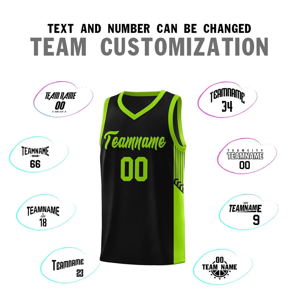 Custom Neon Green Navy-White Side Two-Tone Classic Sports Uniform Basketball Jersey |KXKSHOP