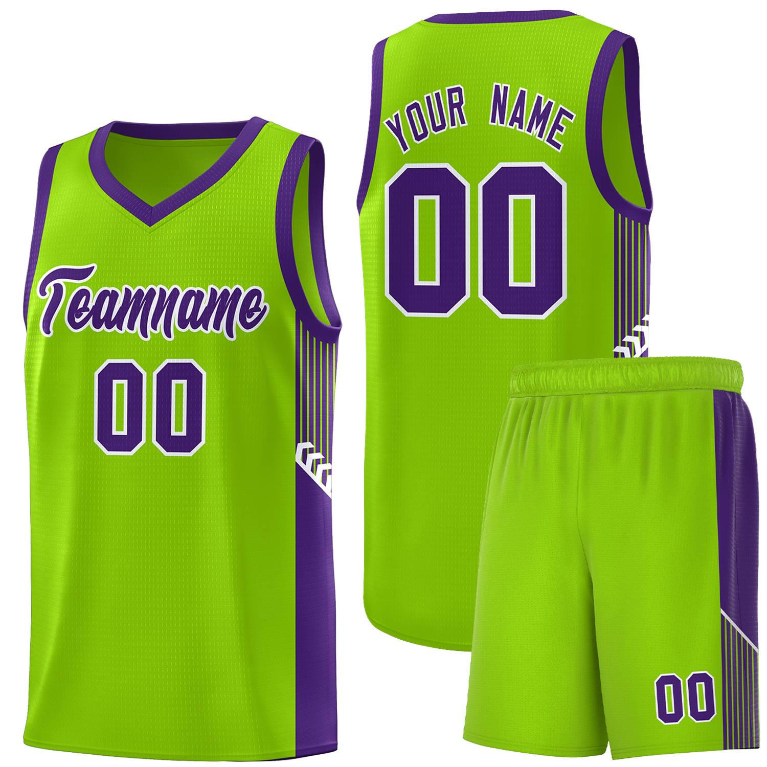 Custom Neon Green Navy-White Side Two-Tone Classic Sports Uniform Basketball Jersey |KXKSHOP