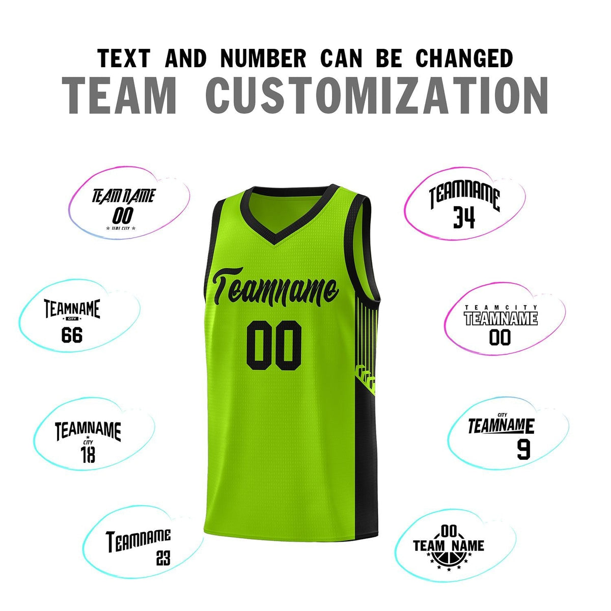 Custom Neon Green Navy-White Side Two-Tone Classic Sports Uniform Basketball Jersey |KXKSHOP