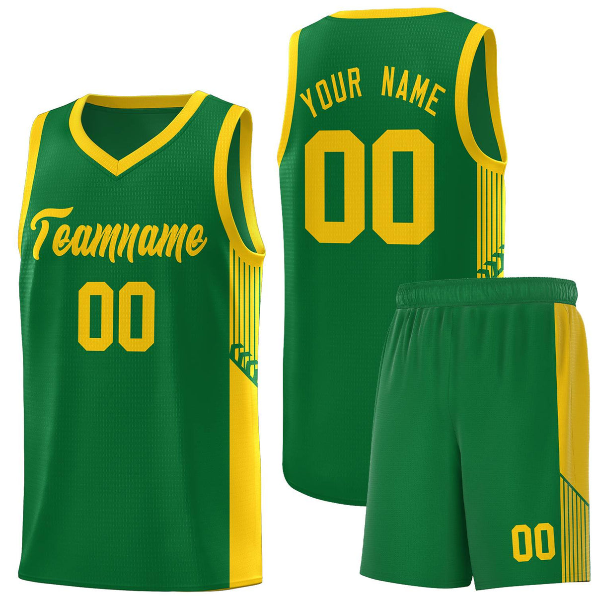 Custom Neon Green Navy-White Side Two-Tone Classic Sports Uniform Basketball Jersey |KXKSHOP