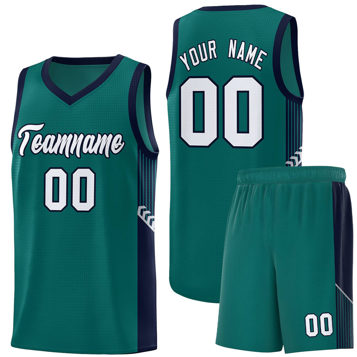 Custom Neon Green Navy-White Side Two-Tone Classic Sports Uniform Basketball Jersey |KXKSHOP