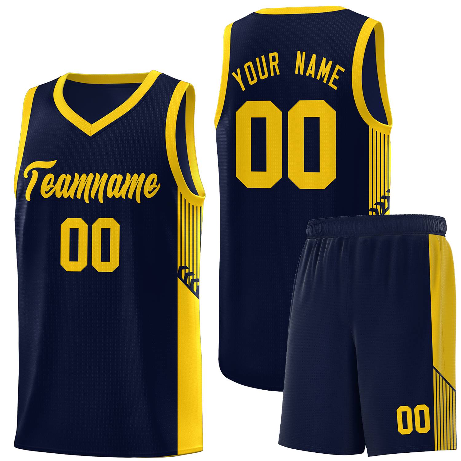 Custom Neon Green Navy-White Side Two-Tone Classic Sports Uniform Basketball Jersey |KXKSHOP