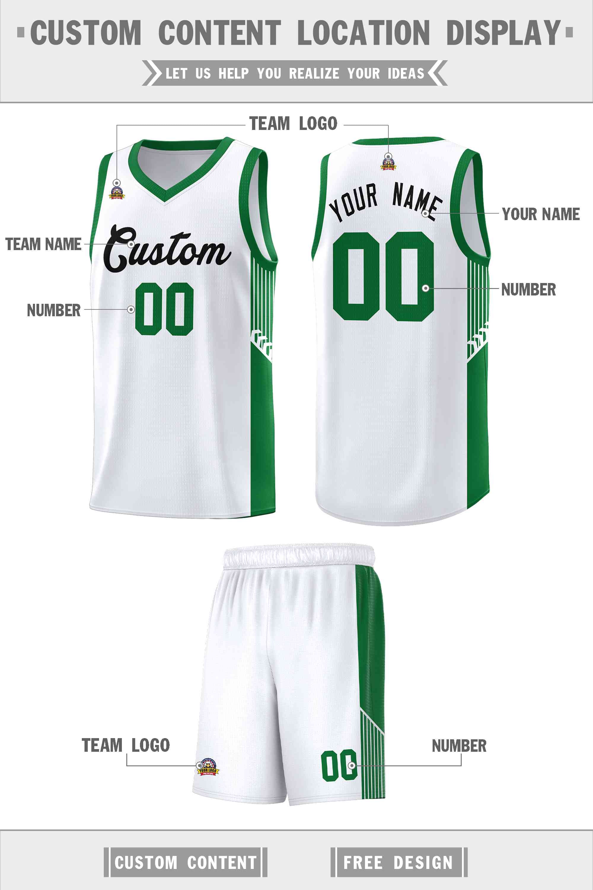 Custom Neon Green Navy-White Side Two-Tone Classic Sports Uniform Basketball Jersey |KXKSHOP