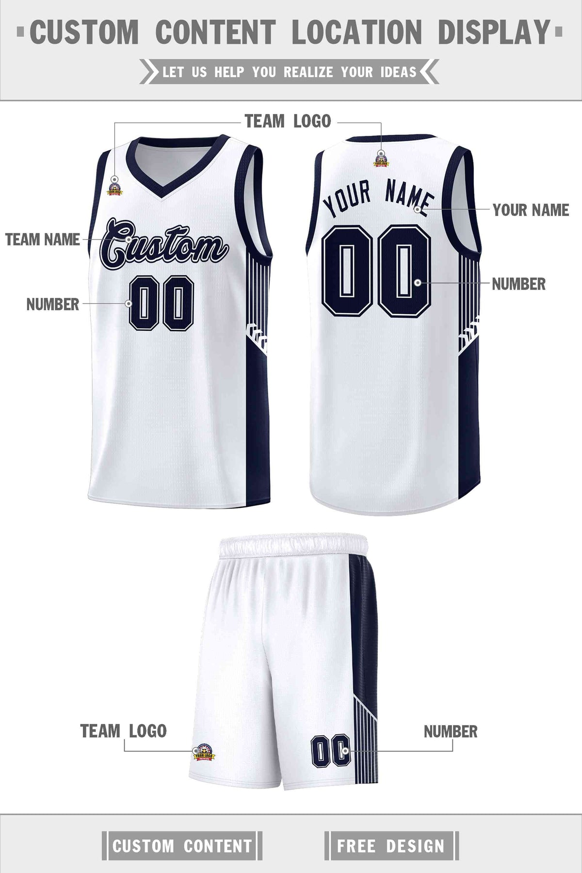 Custom Neon Green Navy-White Side Two-Tone Classic Sports Uniform Basketball Jersey |KXKSHOP
