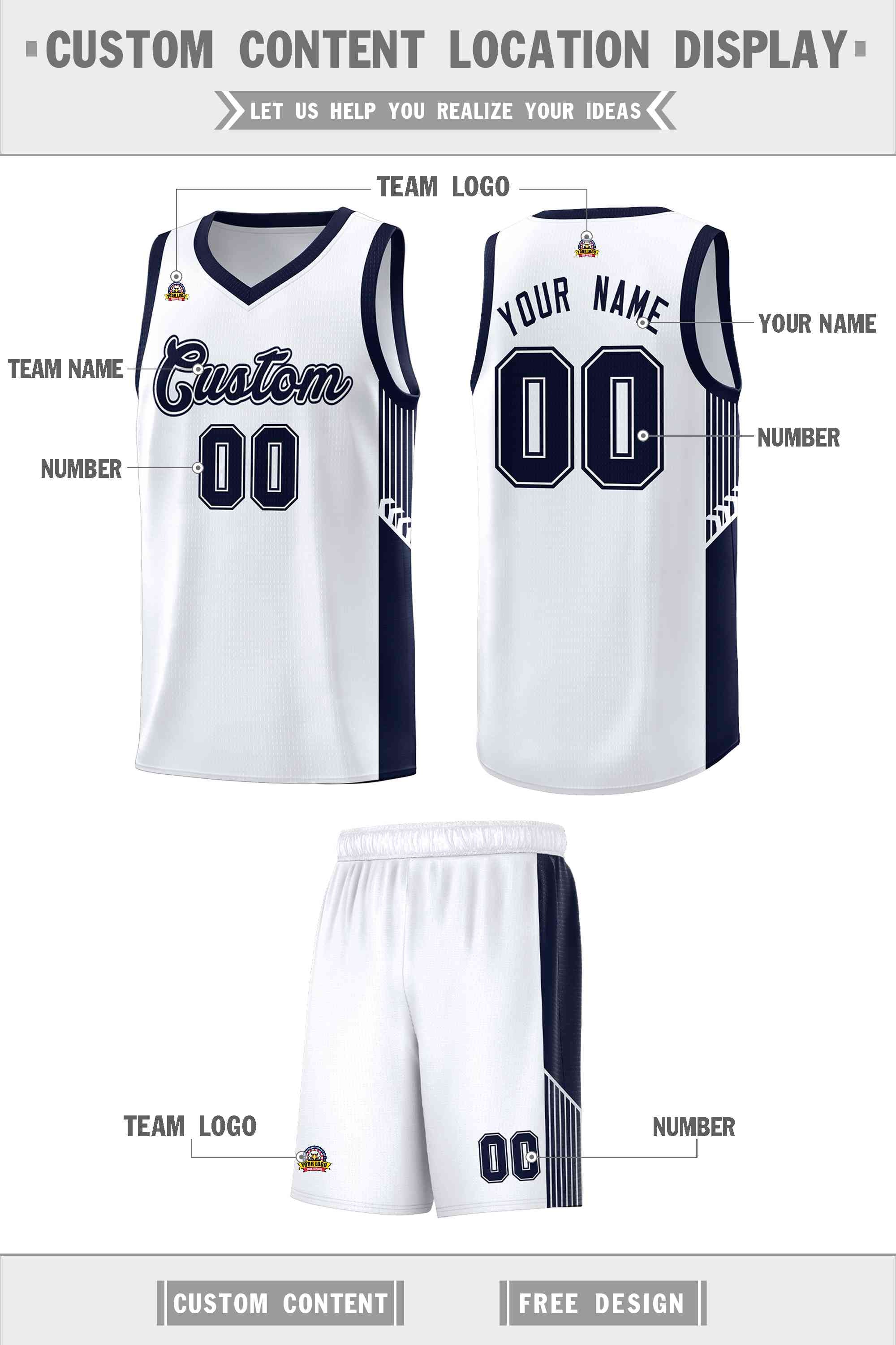 Custom Neon Green Navy-White Side Two-Tone Classic Sports Uniform Basketball Jersey |KXKSHOP