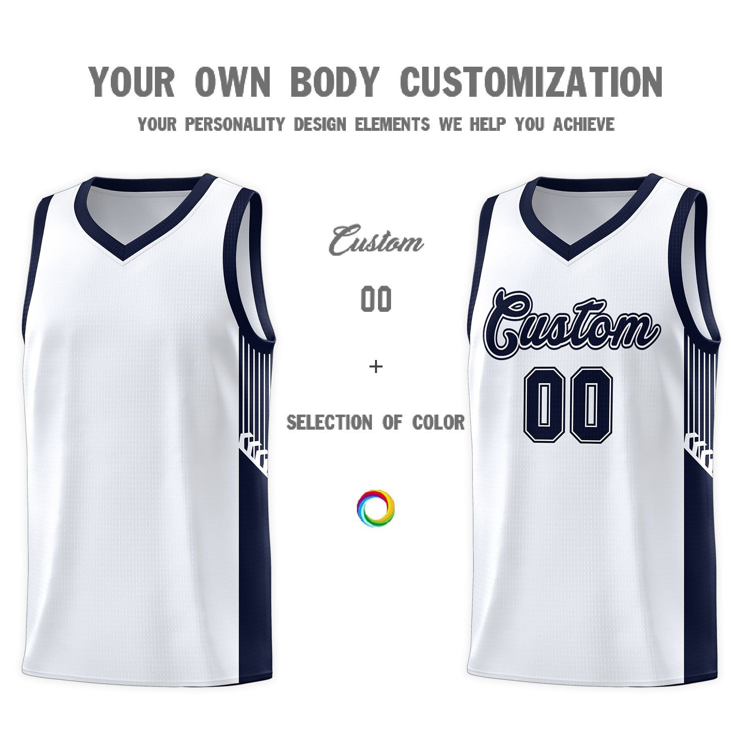 Custom Neon Green Navy-White Side Two-Tone Classic Sports Uniform Basketball Jersey |KXKSHOP