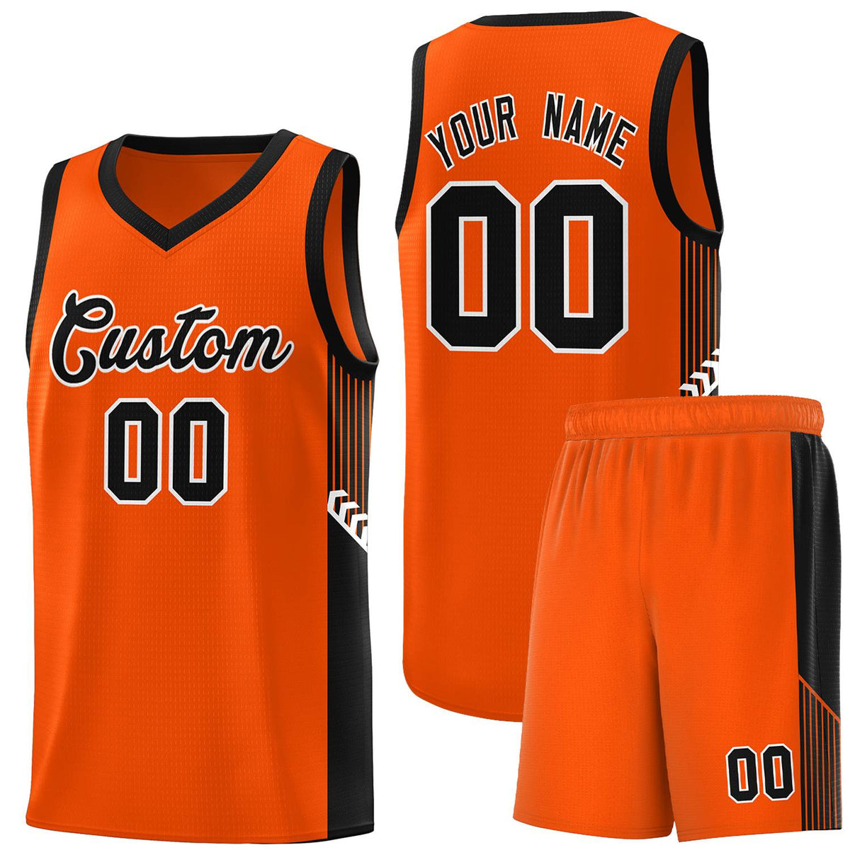 Custom Orange Black-White Side Stripe Fashion Sports Uniform Basketball Jersey |KXKSHOP